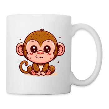 AFFE ÄFFCHEN BANANE BAUM TIER ZOO KLETTERN BABY - Tasse - Weiß - Rechts