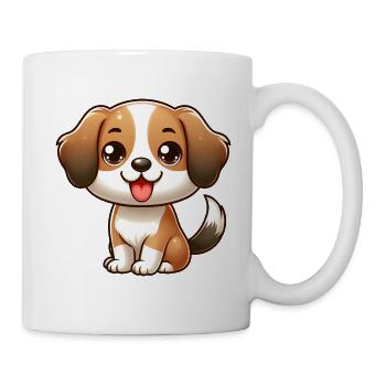 HUND BEAGLE CHIBI BABY WELPE SCHLAPPOHR TIERLIEBE - Tasse - Weiß - Rechts