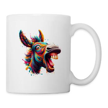 ASS CRAZY HORSE COLORFUL COLORS EARS PARTY DONKEY - Mug - white - Right