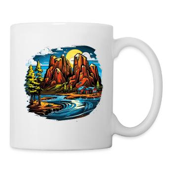 Paysage - Illustration - Mug blanc - blanc - Droite