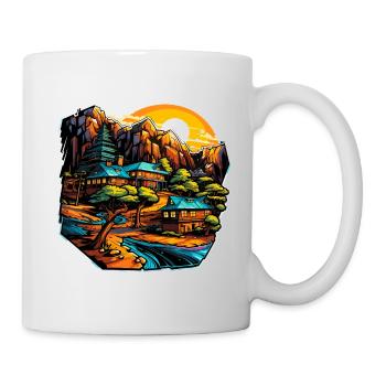 Paysage - Illustration - Mug blanc - blanc - Droite