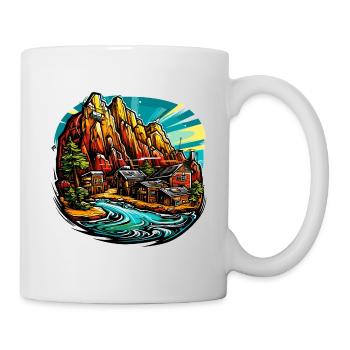 Paysage - Illustration - Mug blanc - blanc - Droite