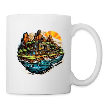 Paysage - Illustration - Mug blanc - blanc - Droite