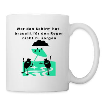 Lustiger Spruch Regen Weihnachtsgeschenk - Tasse - Weiß - Rechts