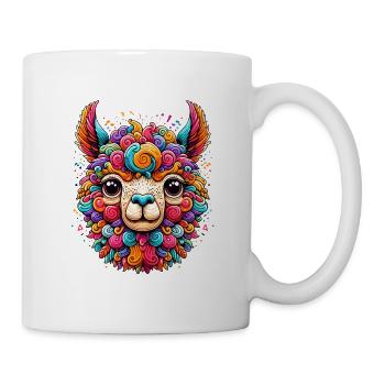 ALPACA CONFETTI COLORFUL COLORFUL RAINBOW TRIBAL - Mug - white - Right
