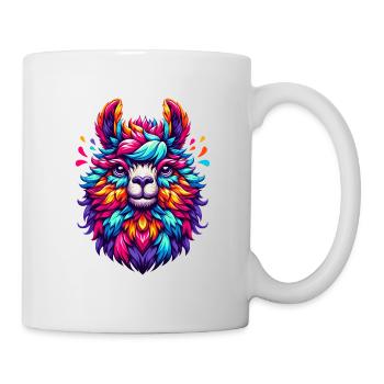 ALPACA CONFETTI COLORFUL VARIEGATED RAINBOW WOOL - Mug - white - Right