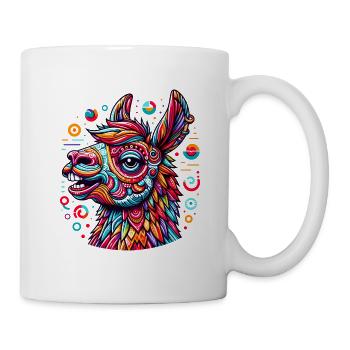 ALPACA HIPPIE TATTOO COLORFUL COLORFUL RAINBOW - Mug - white - Right