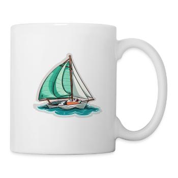 Sailboat - illustration - Mug - white - Right