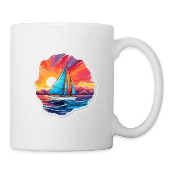 Voilier - illustration - Mug blanc - blanc - Droite