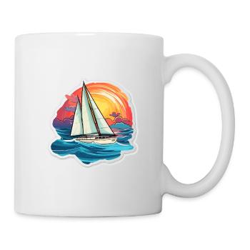 Segelboot - Illustration - Tasse - Weiß - Rechts
