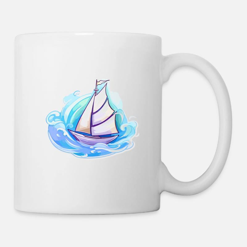 Segelboot - Illustration - Tasse - Weiß
