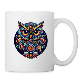 HIBOU TOTEM SAGESSE CONNAISSANCE OISEAU NUIT FORÊT NATURE - Mug blanc - blanc - Droite