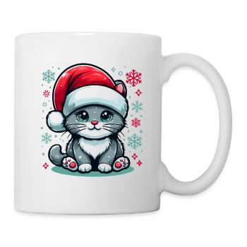 CAT, KITTY, KITTEN, PET, CHRISTMAS, SNOW - Mug - white - Right