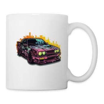 Auto - Illustration - Tasse - Weiß - Rechts