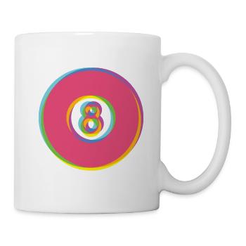 8 Kugeln in Bonbonfarben - Glitch - Tasse - Weiß - Rechts
