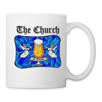 The Church is my religion - international Pub - Tasse - Weiß - Rechts
