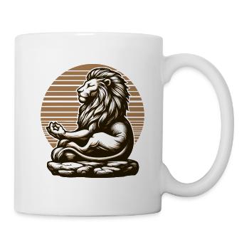 LION, ROCHE, CALME, MÉDITATION, FORCE, CONCENTRATION, SAVANE - Mug blanc - blanc - Droite