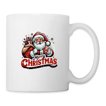 Merry Christmas - Santa Illustration - Tasse - Weiß - Rechts