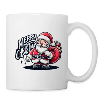 Merry Christmas - Santa Illustration - Tasse - Weiß - Rechts