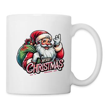 Merry Christmas - Santa Illustration - Tasse - Weiß - Rechts