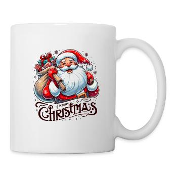 Merry Christmas - Santa Illustration - Tasse - Weiß - Rechts