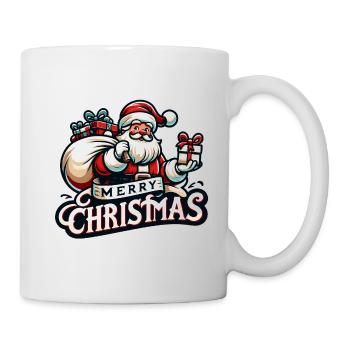 Merry Christmas - Santa Illustration - Tasse - Weiß - Rechts