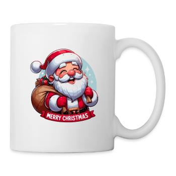 Merry Christmas - Santa Illustration - Tasse - Weiß - Rechts