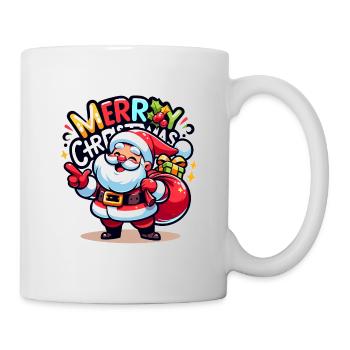 Merry Christmas - Santa Illustration - Tasse - Weiß - Rechts