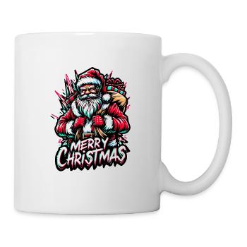 Merry Christmas - Santa Illustration - Tasse - Weiß - Rechts