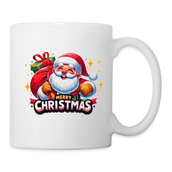 Merry Christmas - Santa Illustration - Tasse - Weiß - Rechts