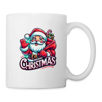 Merry Christmas - Santa Illustration - Tasse - Weiß - Rechts