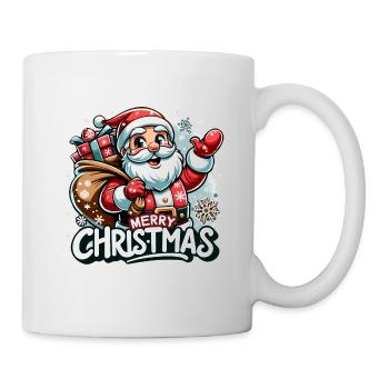 Merry Christmas - Santa Illustration - Tasse - Weiß - Rechts