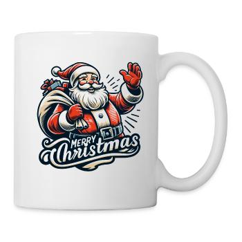 Merry Christmas - Santa Illustration - Tasse - Weiß - Rechts