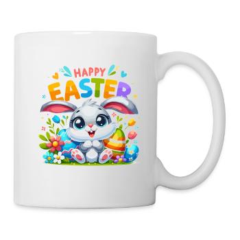 Happy Easter - Easter Bunny Illustration - Mug - white - Right