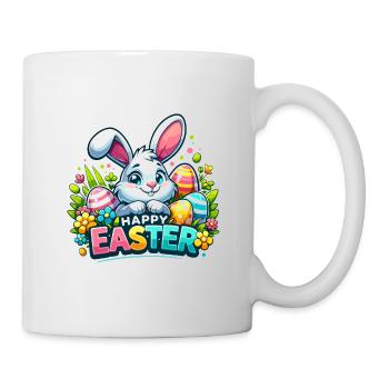 Happy Easter - Easter Bunny Illustration - Mug - white - Right