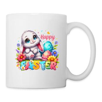 Happy Easter - Easter Bunny Illustration - Mug - white - Right