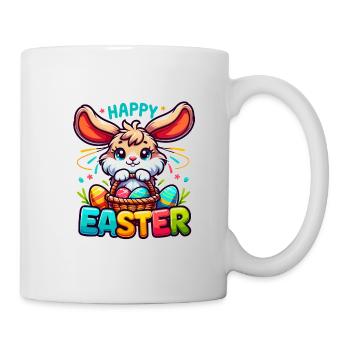 Happy Easter - Easter Bunny Illustration - Mug - white - Right