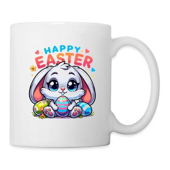 Happy Easter - Easter Bunny Illustration - Mug - white - Right