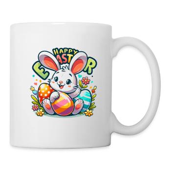 Happy Easter - Easter Bunny Illustration - Mug - white - Right
