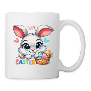 Happy Easter - Easter Bunny Illustration - Mug - white - Right