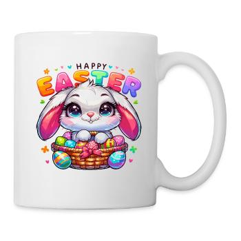 Happy Easter - Easter Bunny Illustration - Mug - white - Right