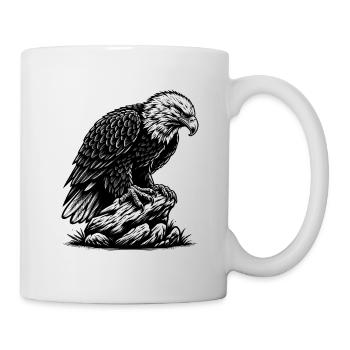 ADLER GREIFVOGEL HABICHT JÄGER FLUG MAJESTÄT FEDER - Tasse - Weiß - Rechts