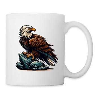 ADLER GREIFVOGEL HABICHT JÄGER FLUG MAJESTÄT FEDER - Tasse - Weiß - Rechts