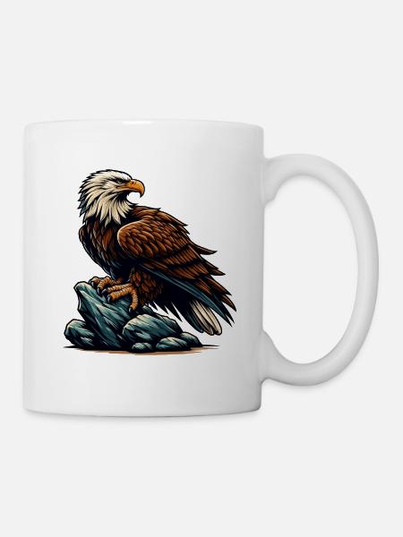 EAGLE, BIRD OF PREY, HAWK, HUNTER, FLIGHT, MAJESTY, FEATHER - Mug - white