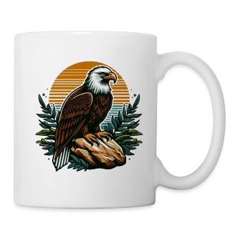 ADLER GREIFVOGEL HABICHT JÄGER FLUG MAJESTÄT FEDER - Tasse - Weiß - Rechts