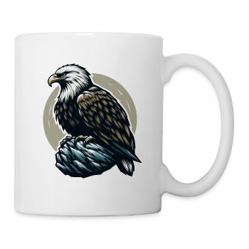 ADLER GREIFVOGEL HABICHT JÄGER FLUG MAJESTÄT FEDER - Tasse - Weiß - Rechts