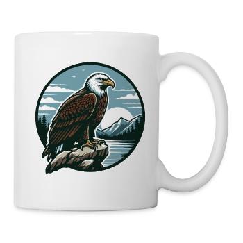 ADLER GREIFVOGEL HABICHT JÄGER FLUG MAJESTÄT FEDER - Tasse - Weiß - Rechts