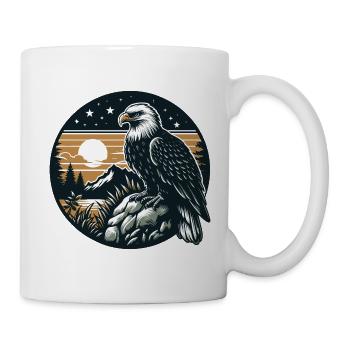 ADLER GREIFVOGEL HABICHT JÄGER FLUG MAJESTÄT FEDER - Tasse - Weiß - Rechts