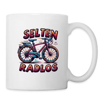 Selten Radlos - Fahrrad Illustration - Tasse - Weiß - Rechts