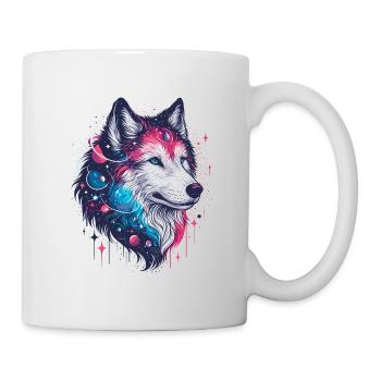LOUP, COSMIQUE, UNIVERS, PLANÈTE, ÉTOILES, GALAXIE, MONDE - Mug blanc - blanc - Droite